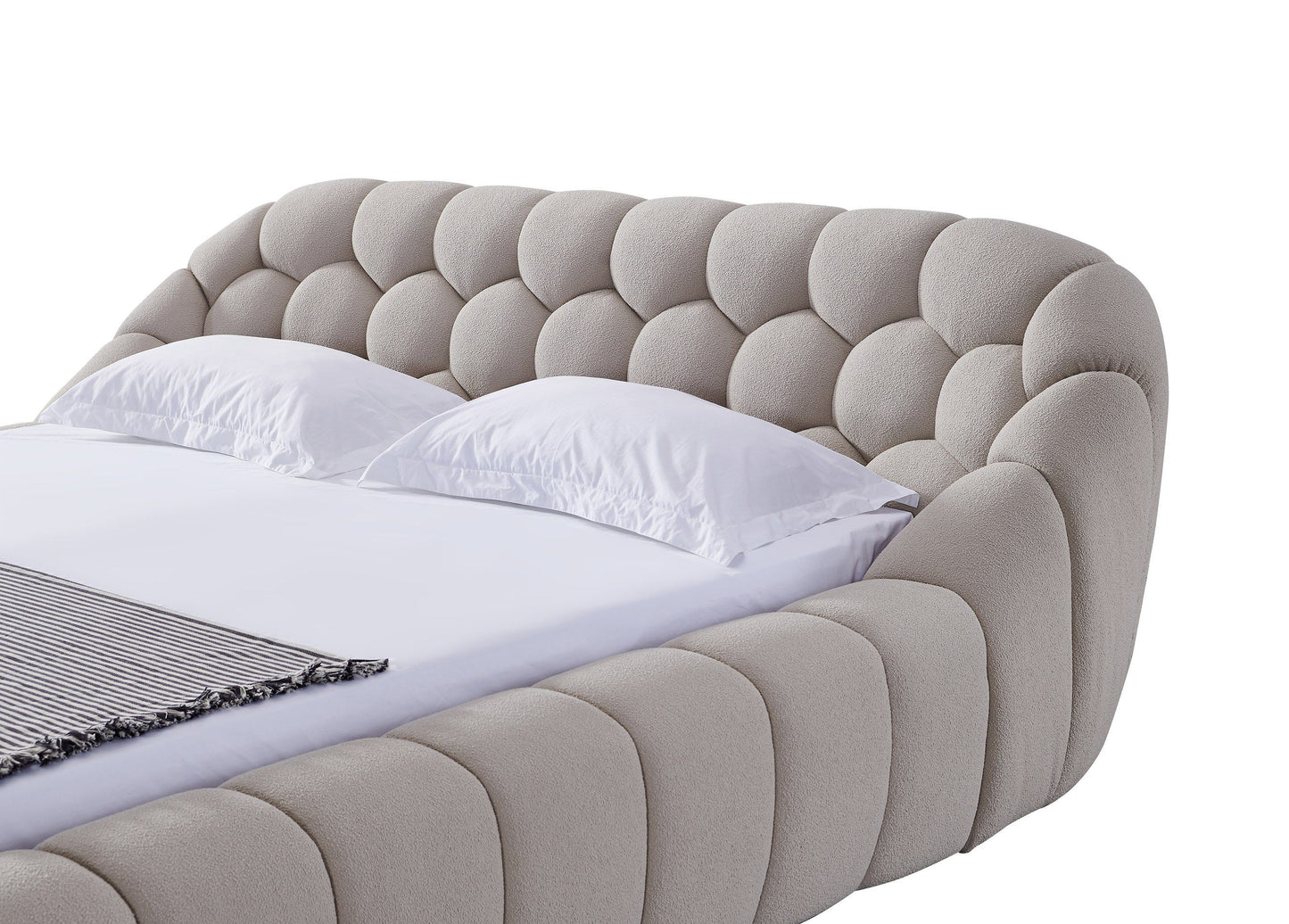 Divani Casa Yolonda - Modern Beige Fabric Bed