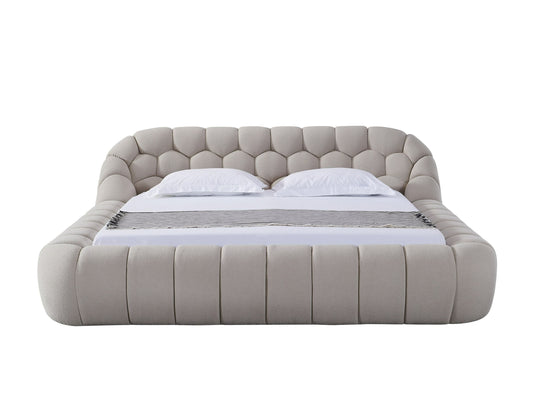 Divani Casa Yolonda - Modern Beige Fabric Bed