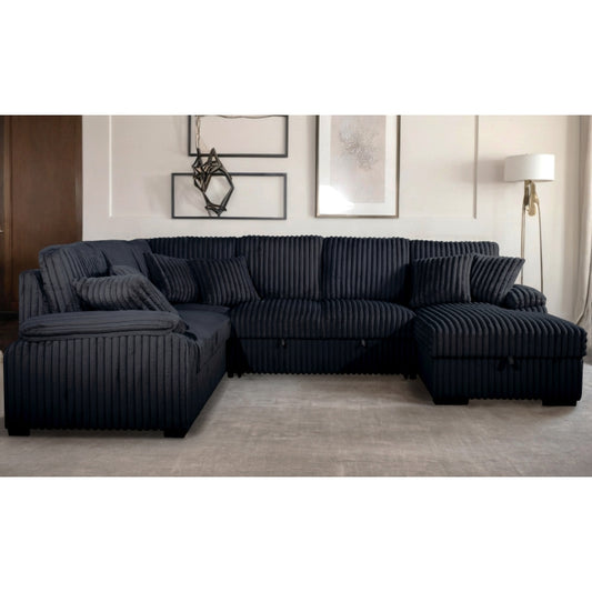 8224 Black U-Shape Sectional