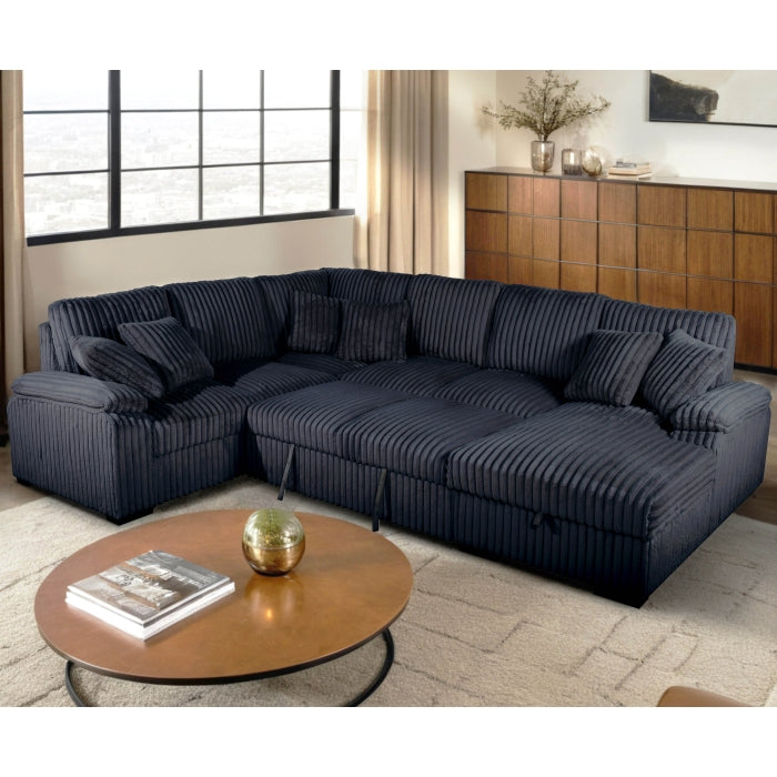 8224 Black U-Shape Sectional