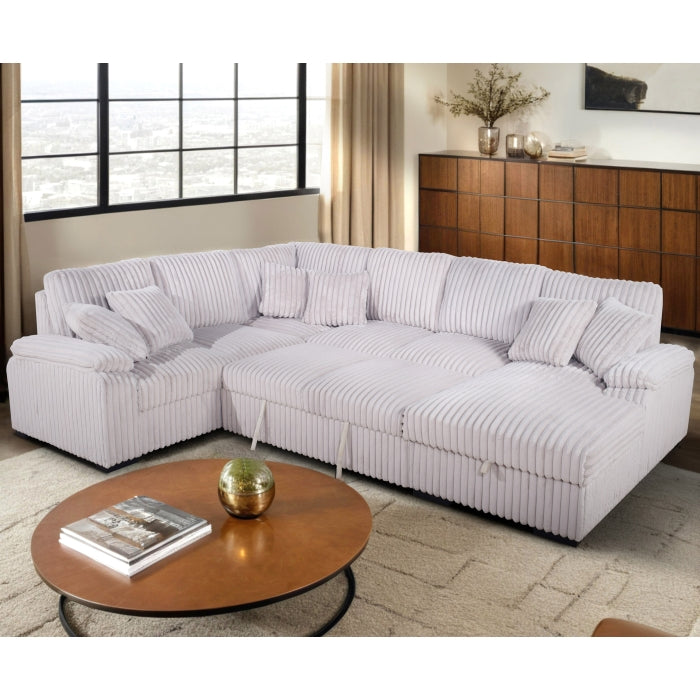 8226 Fabric U-Shape Pull Out Sectional - 4 Colors