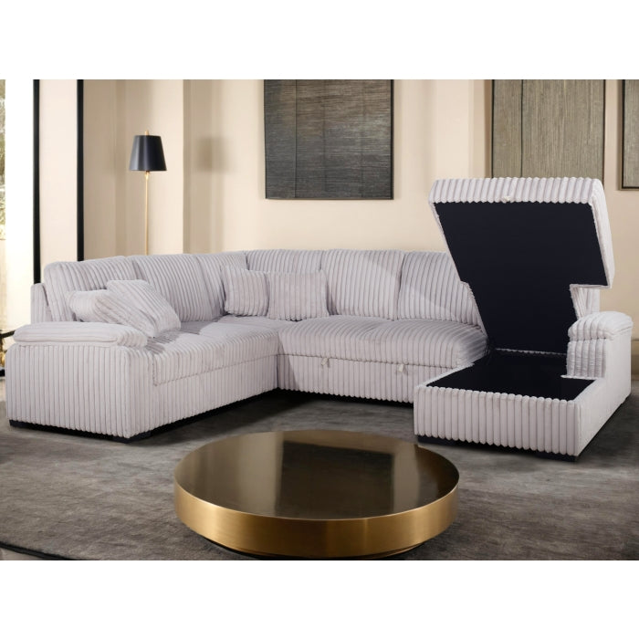 8226 Fabric U-Shape Pull Out Sectional - 4 Colors