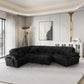 8239 Black Corduroy Modular Sectional