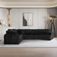 8239 Black Corduroy Modular Sectional
