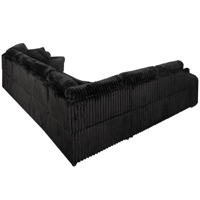 8239 Black Corduroy Modular Sectional