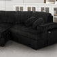 8239 Black Corduroy Modular Sectional