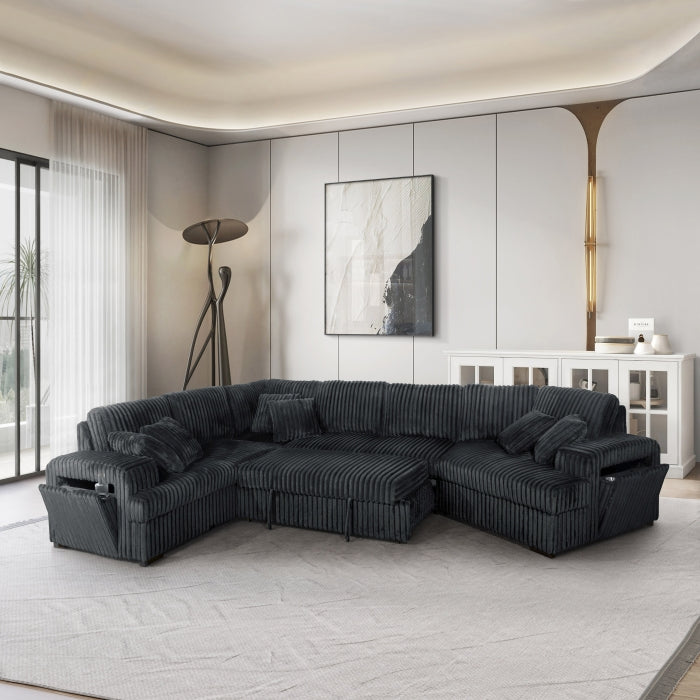 8240 Dark Gray Corduroy Modular Sectional