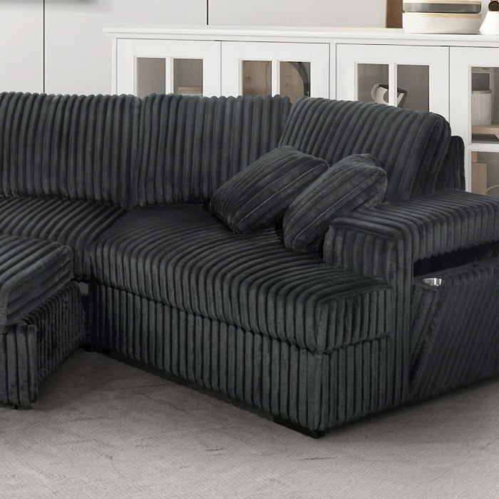8240 Dark Gray Corduroy Modular Sectional