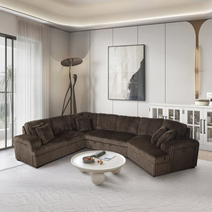 8241 Chocolate Corduroy Modular Sectional