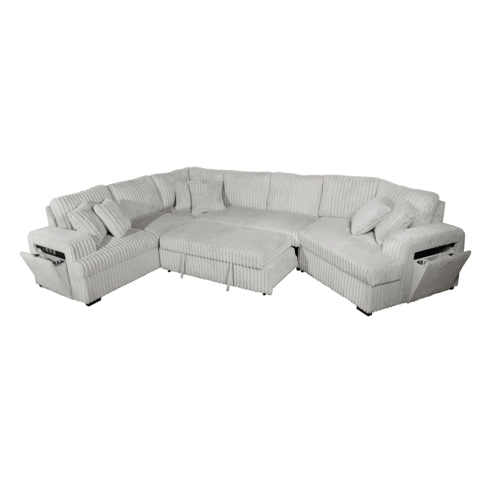 8342 Corduroy 4 Pc Sectional - 4 Colors