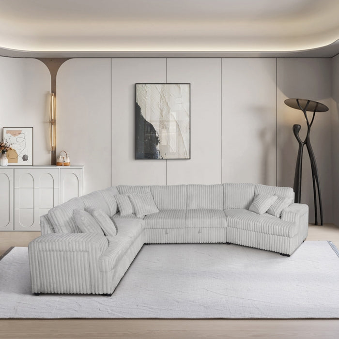 8342 Corduroy 4 Pc Sectional - 4 Colors