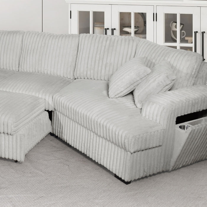8342 Corduroy 4 Pc Sectional - 2 Colors