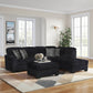 8256 Black Chenille 4 Pc Sectional