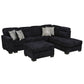 8256 Black Chenille 4 Pc Sectional