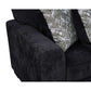8256 Black Chenille 4 Pc Sectional