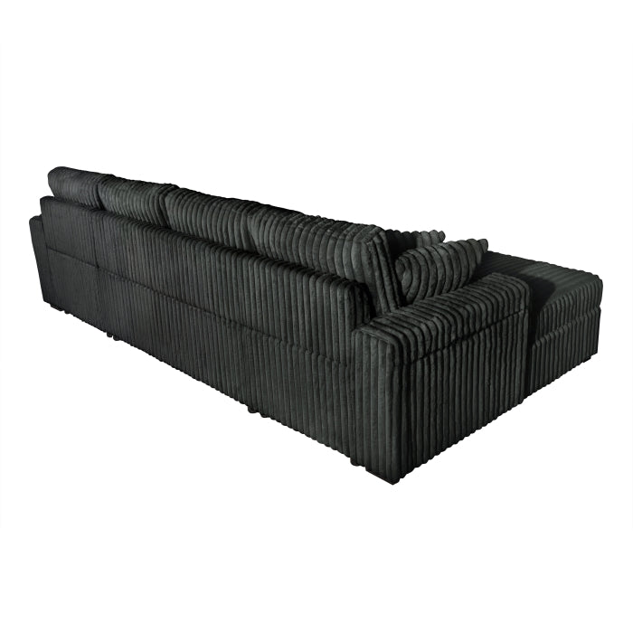 Milton Green Corduroy U-Shaped Pull Out Sectional