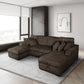 Milton Green Corduroy U-Shaped Pull Out Sectional