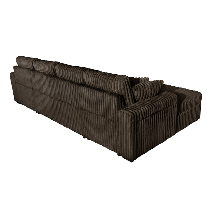 Milton Green Corduroy U-Shaped Pull Out Sectional