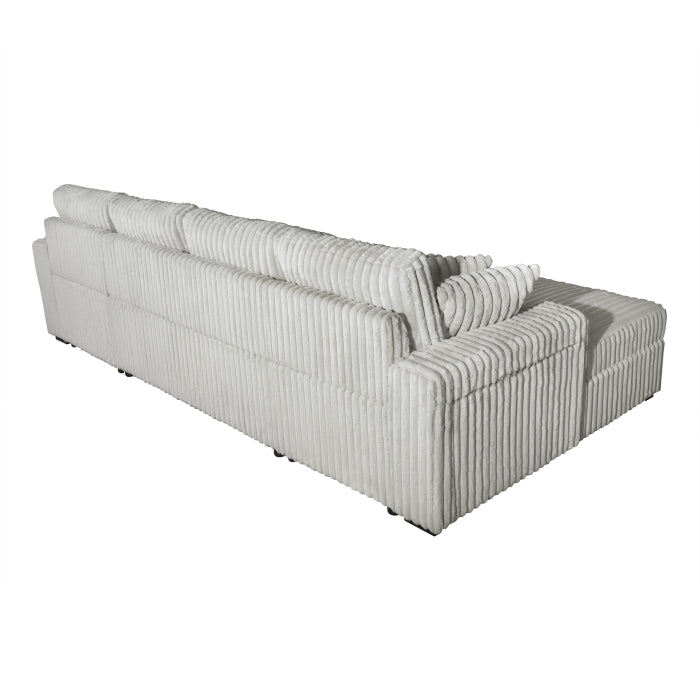 Milton Green Corduroy U-Shaped Pull Out Sectional