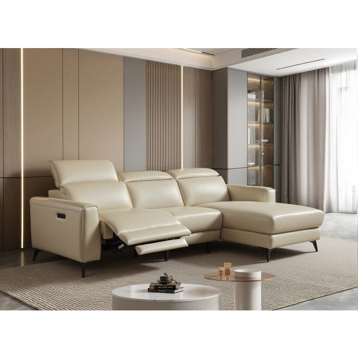 Milton Greens Genuine Leather RHF Chaise Sectional