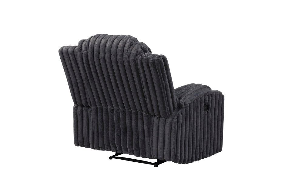 Phyllis Gray Corduroy Recliner 8348DGY-1