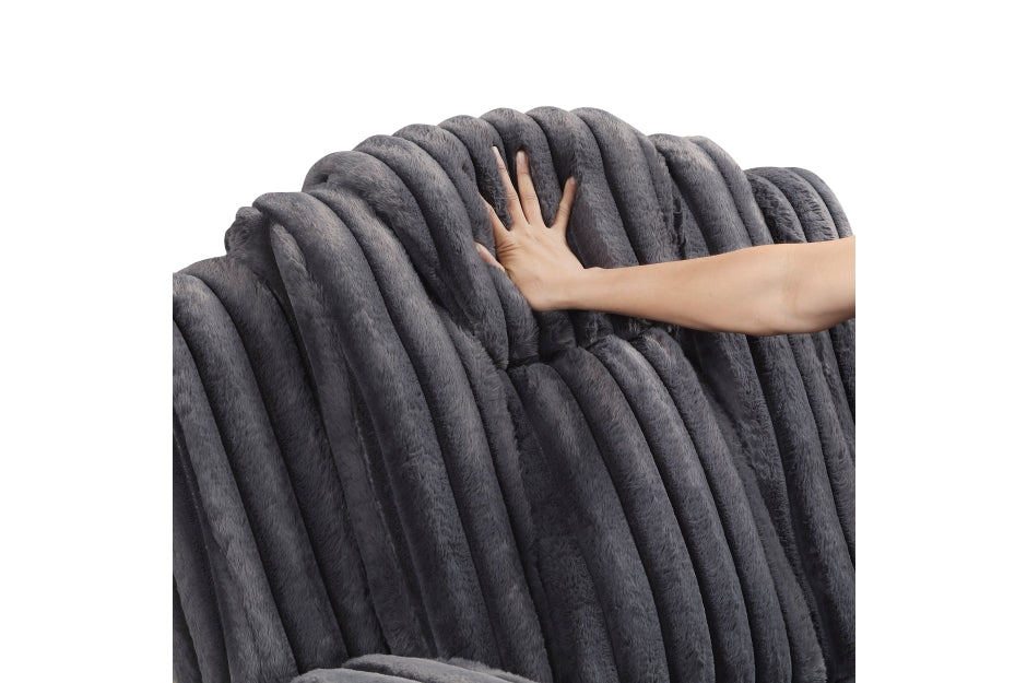 Phyllis Gray Corduroy Recliner 8348DGY-1