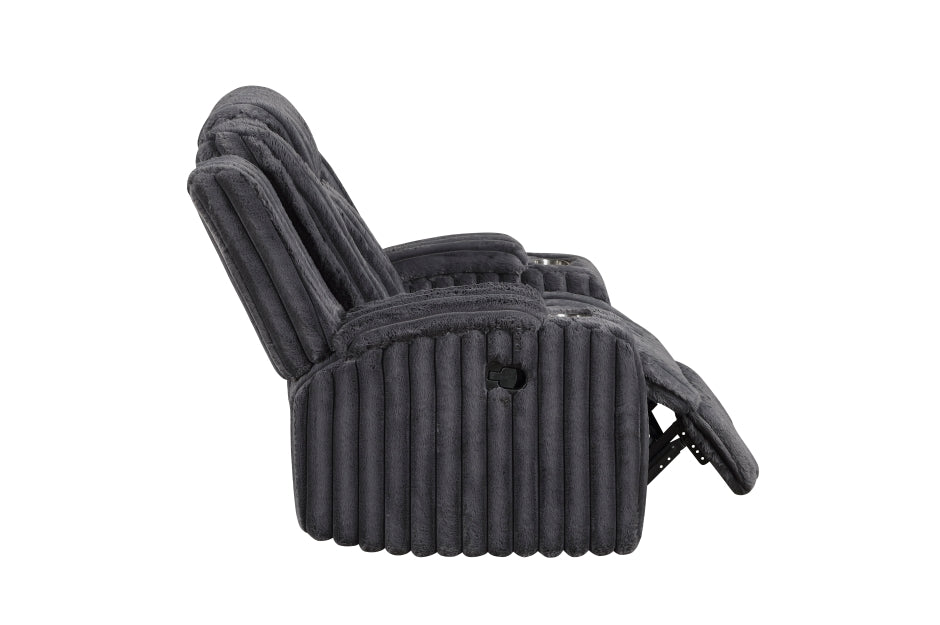 Phyllis Gray Corduroy Recliner 8348DGY-1