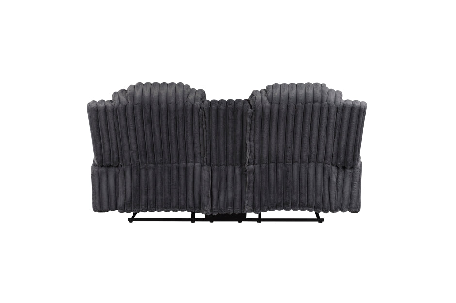 Phyllis Gray Corduroy 2 Pc Sofa Set 8348DGY