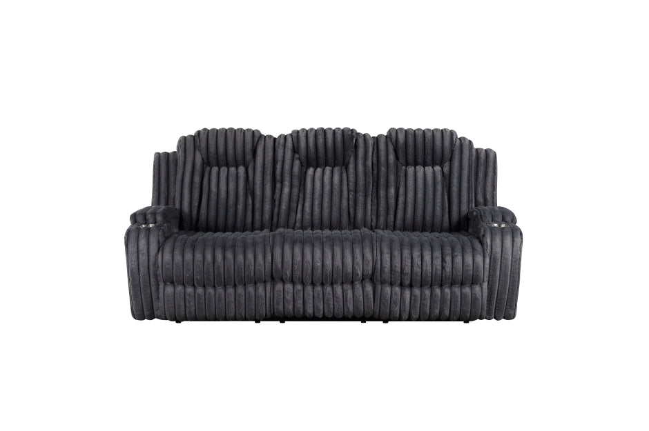 Phyllis Gray Corduroy 2 Pc Sofa Set 8348DGY