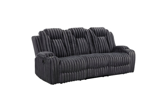 Phyllis Gray Corduroy 2 Pc Sofa Set 8348DGY