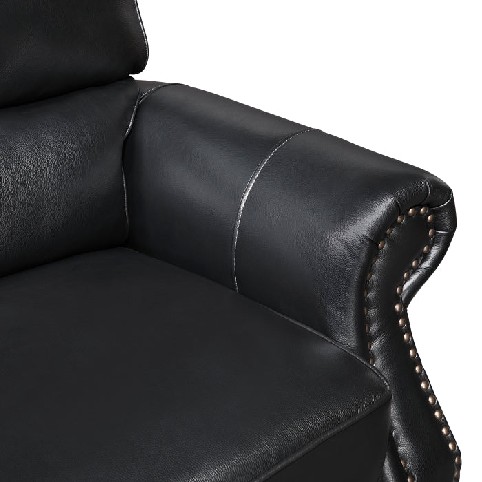 Remington Black Genuine Leather 2 Pc Sofa Set