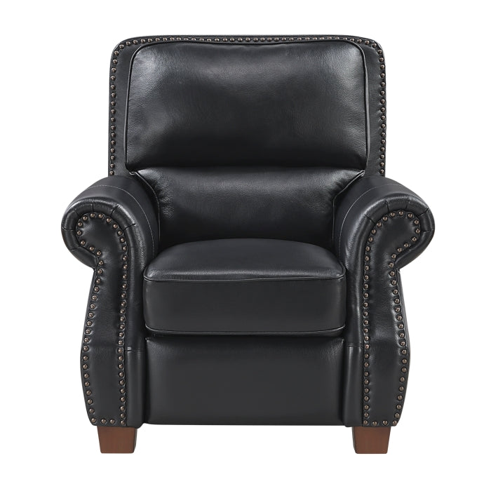 Remington Black Leather Push Back Recliner