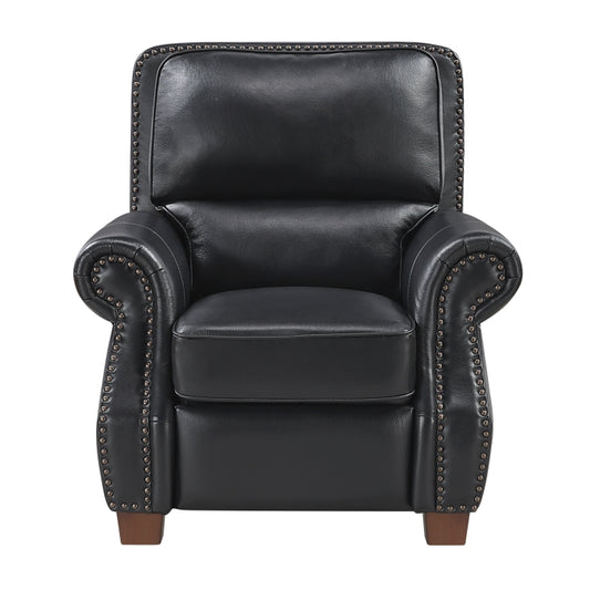 Remington Black Leather Push Back Recliner