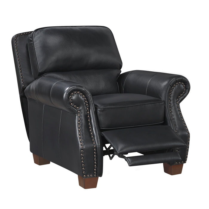 Remington Black Leather Push Back Recliner