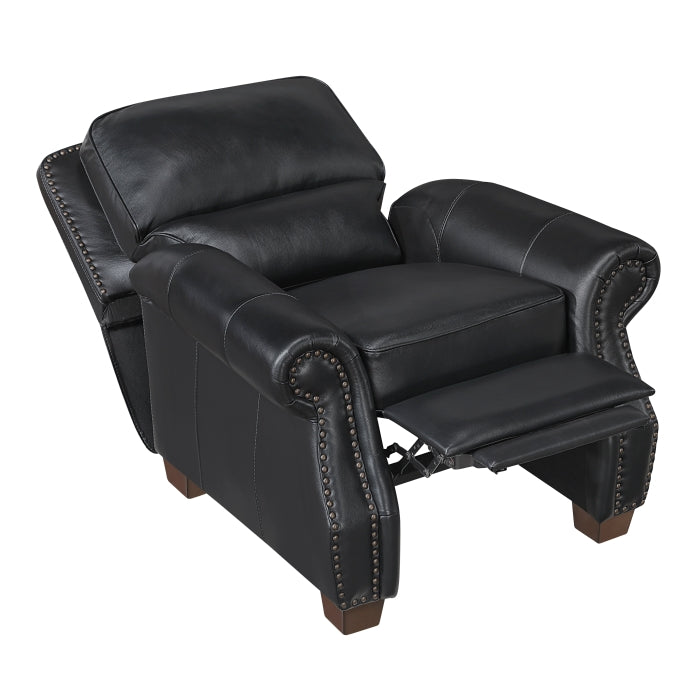 Remington Black Leather Push Back Recliner
