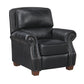 Remington Black Leather Push Back Recliner