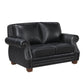 Remington Black Genuine Leather 2 Pc Sofa Set
