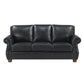 Remington Black Genuine Leather 2 Pc Sofa Set