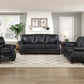 Remington Black Genuine Leather 2 Pc Sofa Set
