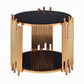 Tanquin Black Glass Gold Finish End Table