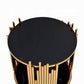 Tanquin Black Glass Gold Finish End Table