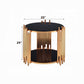 Tanquin Black Glass Gold Finish End Table