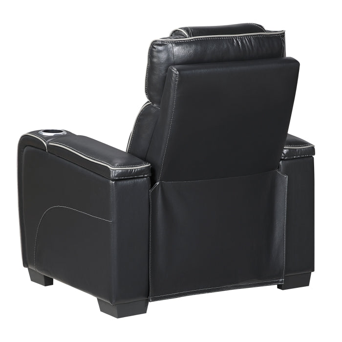 Apex Black Leather Power Recliner