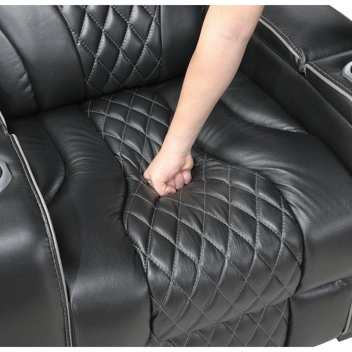Apex Black Leather Power Recliner