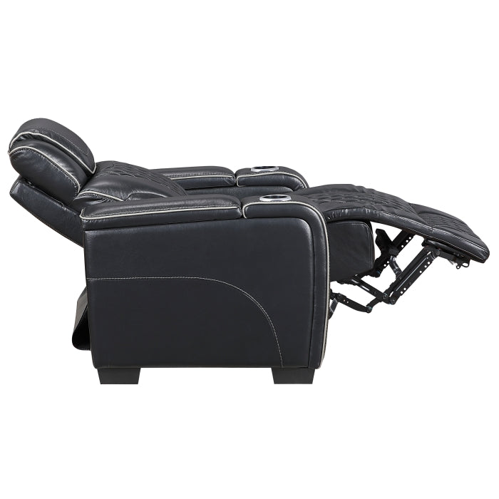Apex Black Leather Power Recliner
