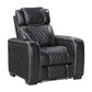 Apex Black Leather Power Recliner