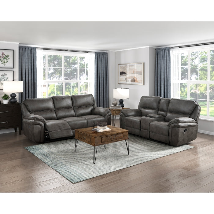 Proctor 2 Pc Gray Microfiber Living Room Set