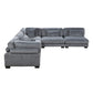8555GY Modular 5 Pc Gray Sectional