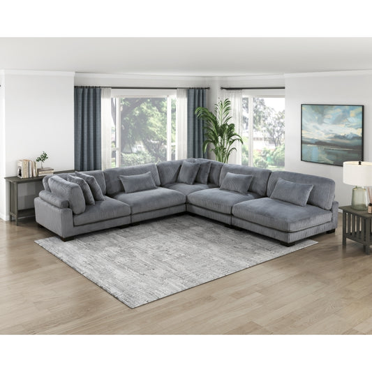 8555GY Modular 5 Pc Gray Sectional