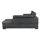 Barre 8567GY Cama extraíble seccional gris